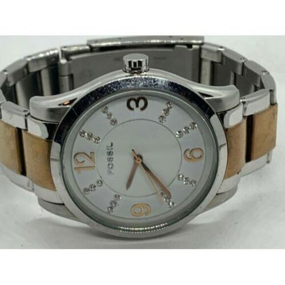 Fossil ES2081 Women's Watch Stainless Steel Analog Rose Gold Silver 38mm D709 - Picture 6 of 9